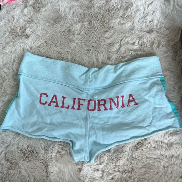 Pants - Vintage Y2k light blue California booty drawstring shorts